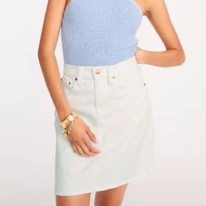J.CREW White Denim Mini Skirt - White, Waist Size 24 (00/0 or XS)